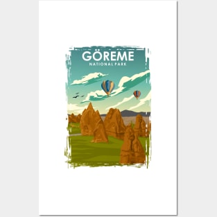 Goreme Minimal Retro National Park Travel Poster Turkey Posters and Art